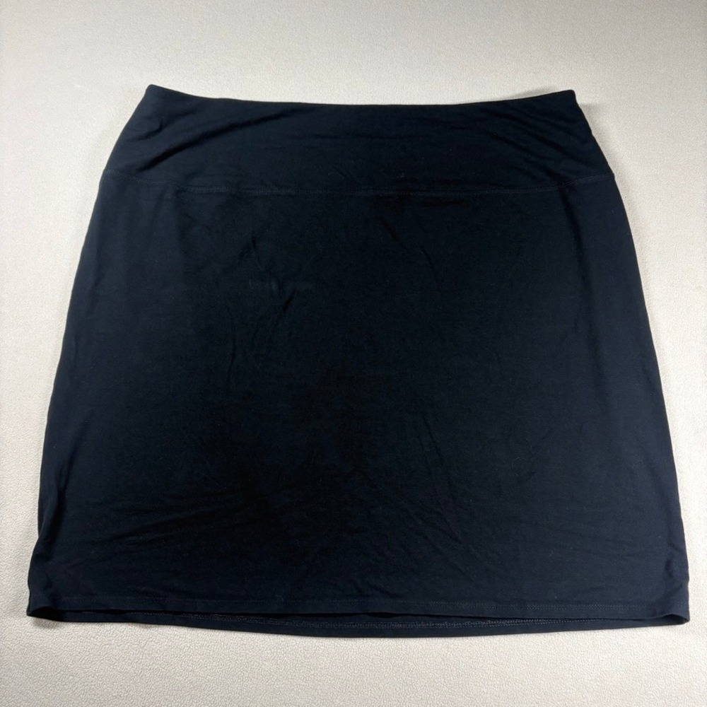 J. Jill Wearever Collection Stretch Knit Skirt 2X Black Minimal Casual Classic